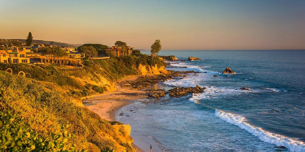 Southern California coastline at golden hour